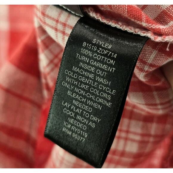 Anthropologie Shirt Womens Small Red Button Up Plaid Hi Low Tie Knot Sanctuary - Picture 10 of 12